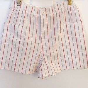 Vintage Striped Shorts — White, Red & Grey!